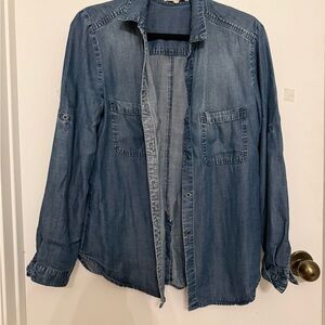 Side Stitch Blue Chambray Shirt